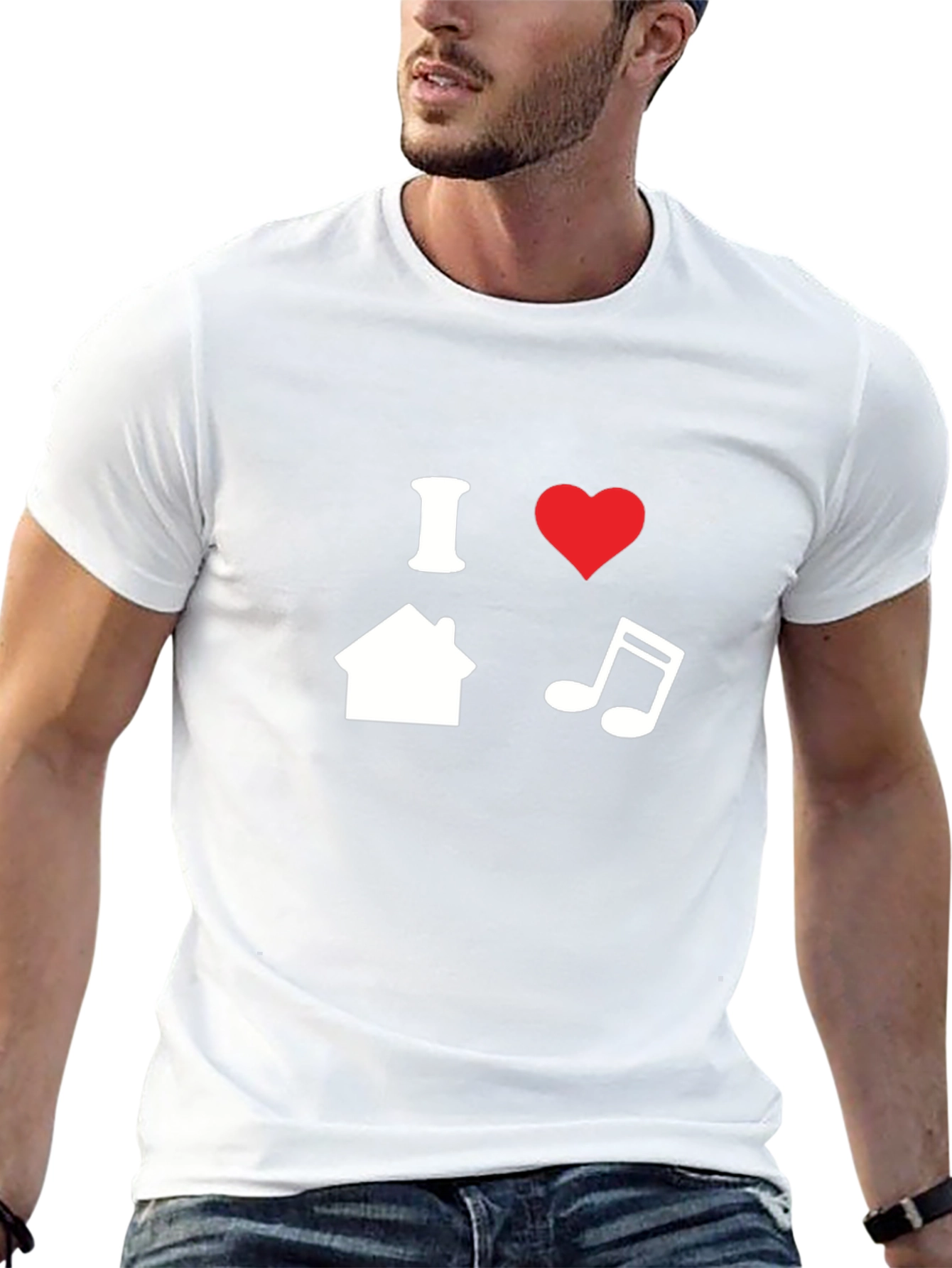 I Love House Music T-Shirt - Black Graphic Tee