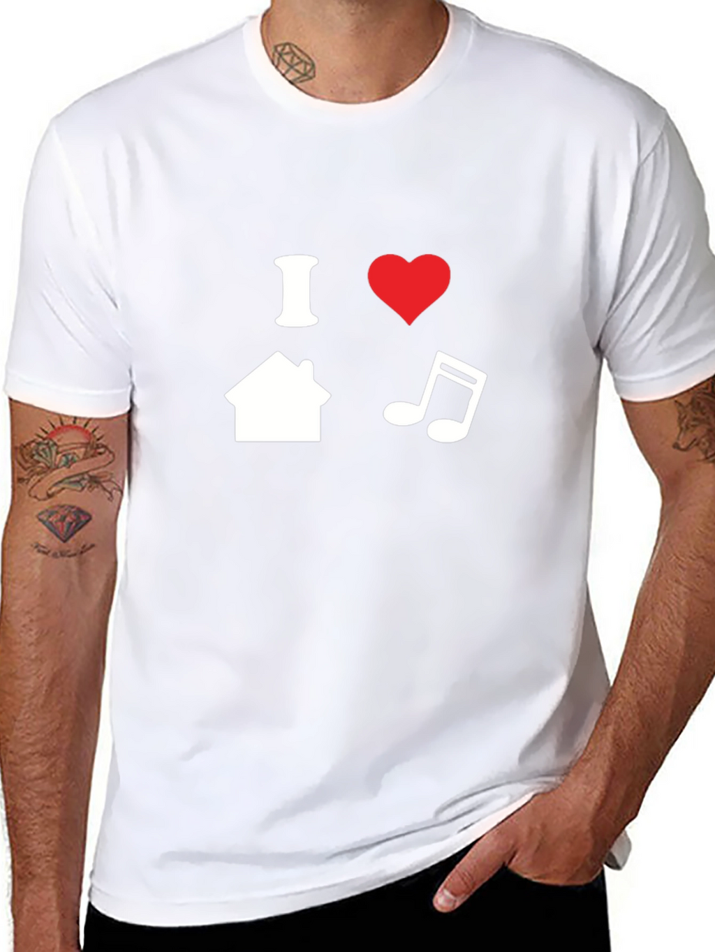 I Love House Music T-Shirt - Black Graphic Tee