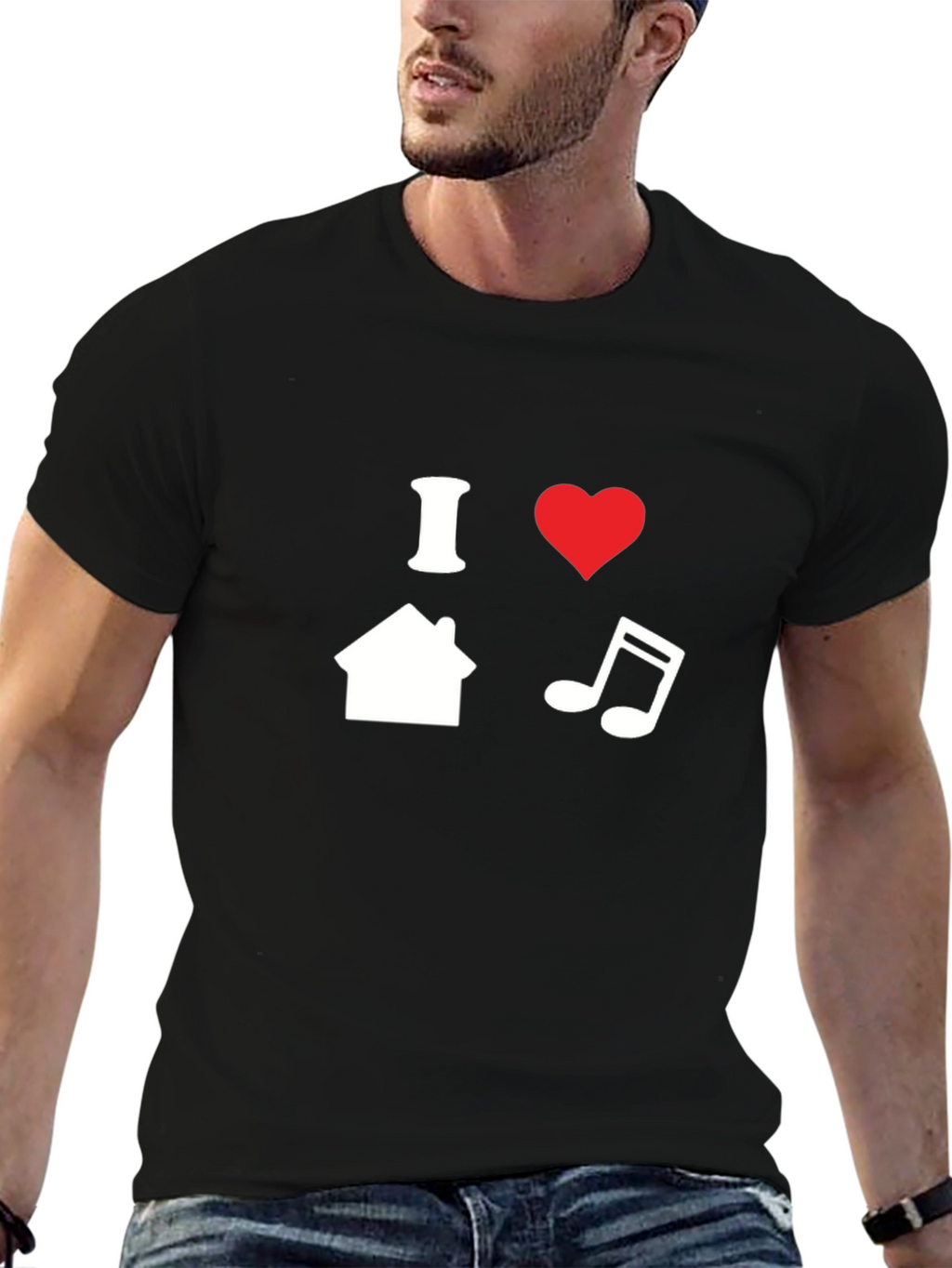 I Love House Music T-Shirt - Black Graphic Tee