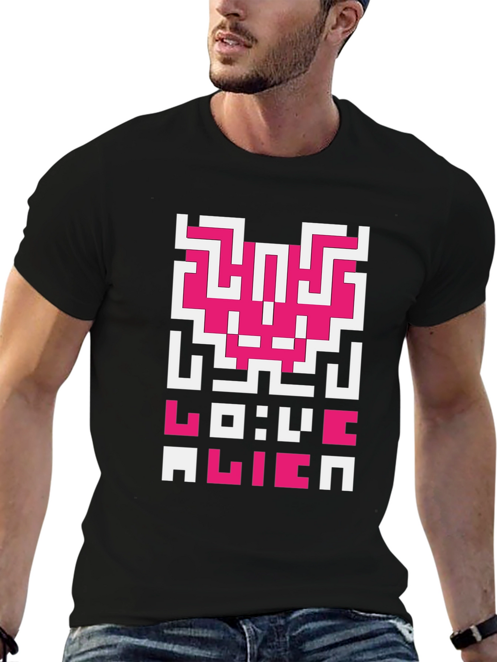 Love Alien Retro Graphic T-Shirt