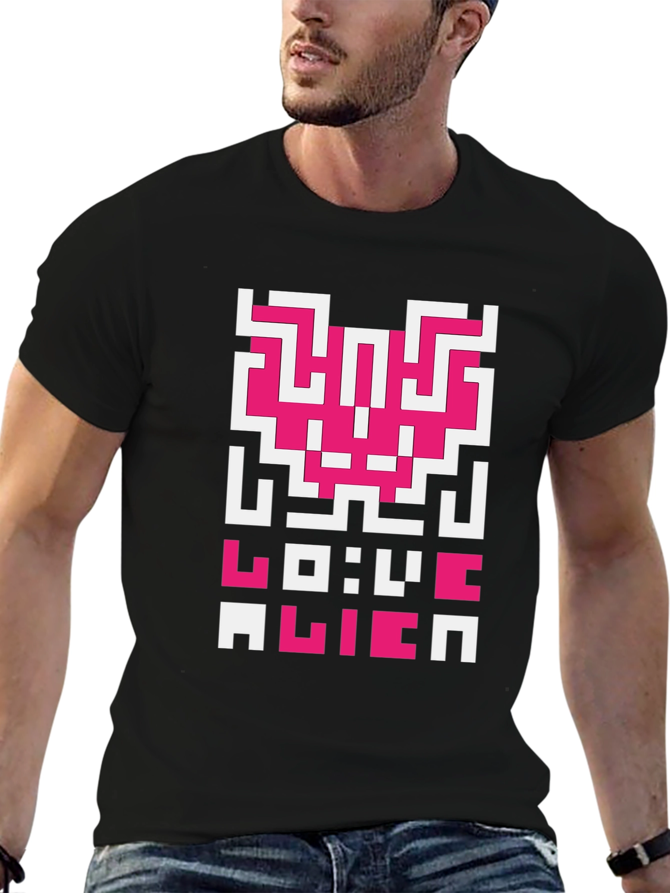 Love Alien Retro Graphic T-Shirt