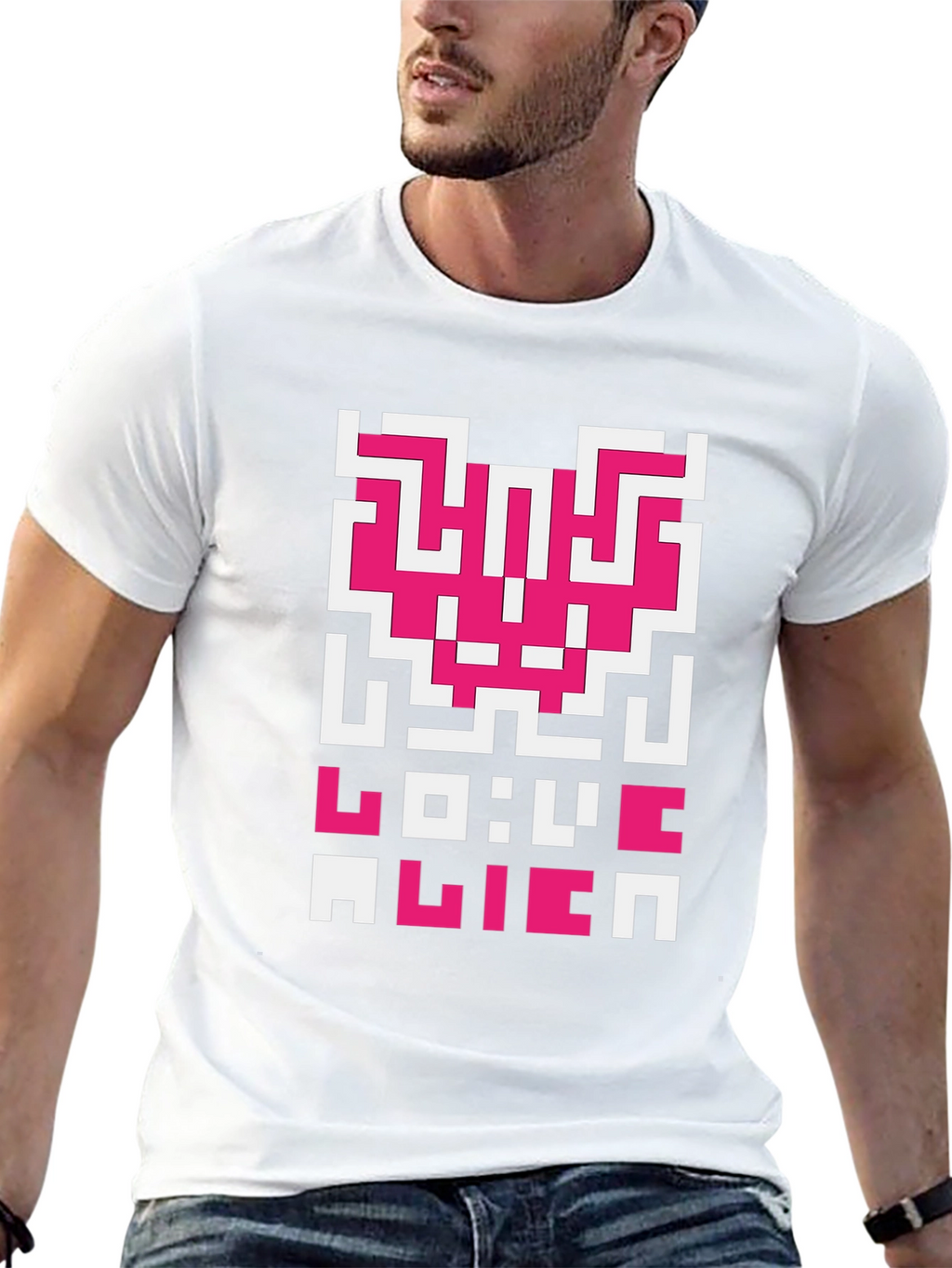 Love Alien Retro Graphic T-Shirt