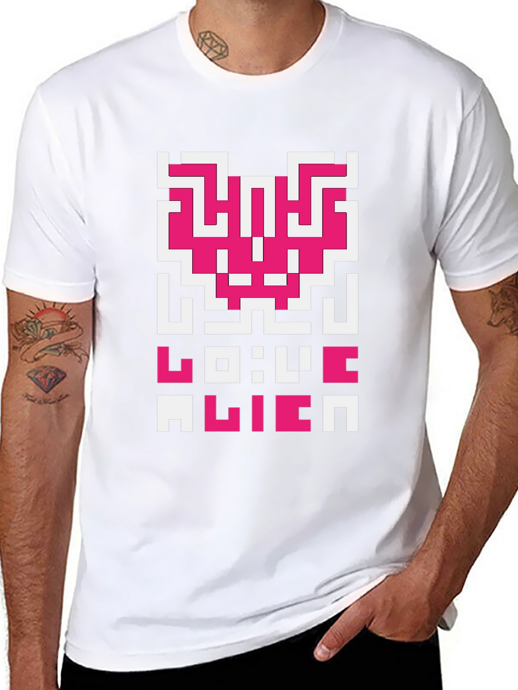 Love Alien Retro Graphic T-Shirt