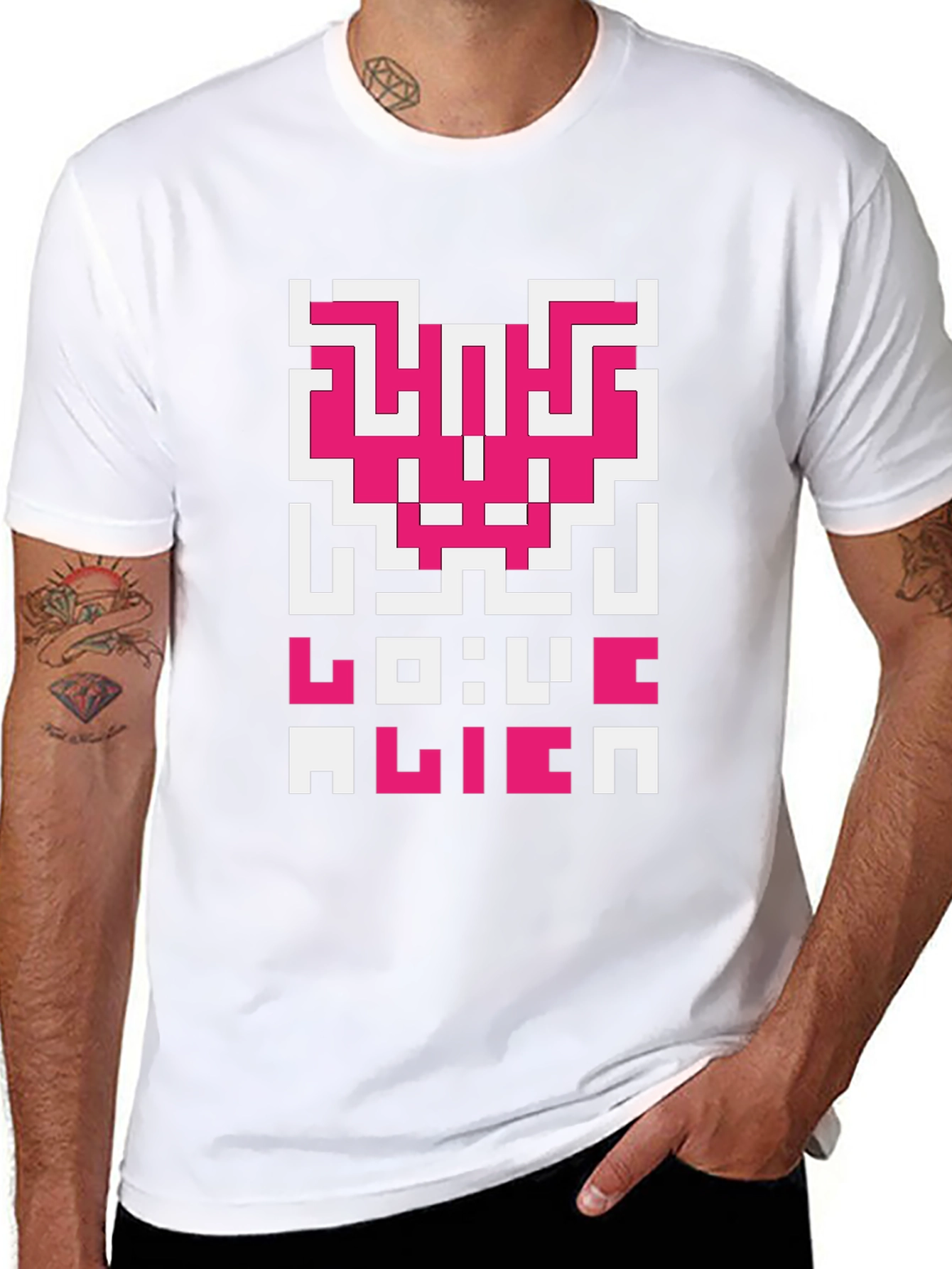 Love Alien Retro Graphic T-Shirt
