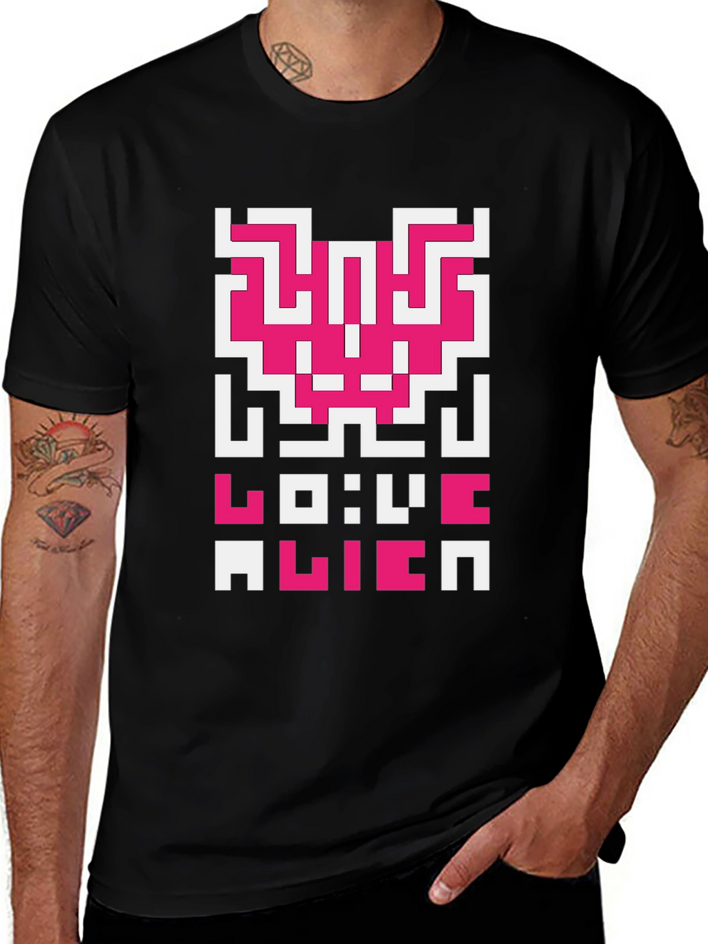 Love Alien Retro Graphic T-Shirt