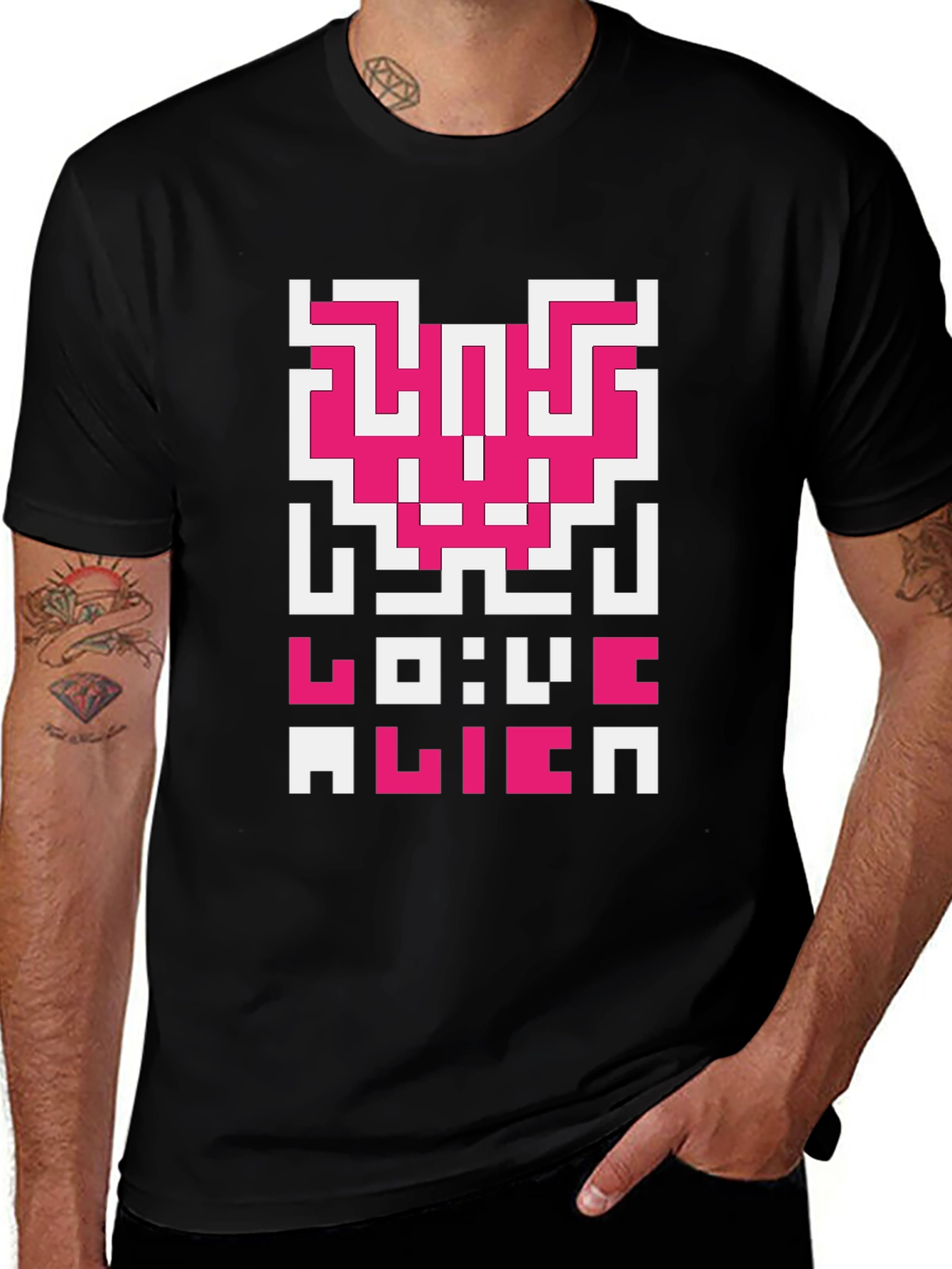 Love Alien Retro Graphic T-Shirt