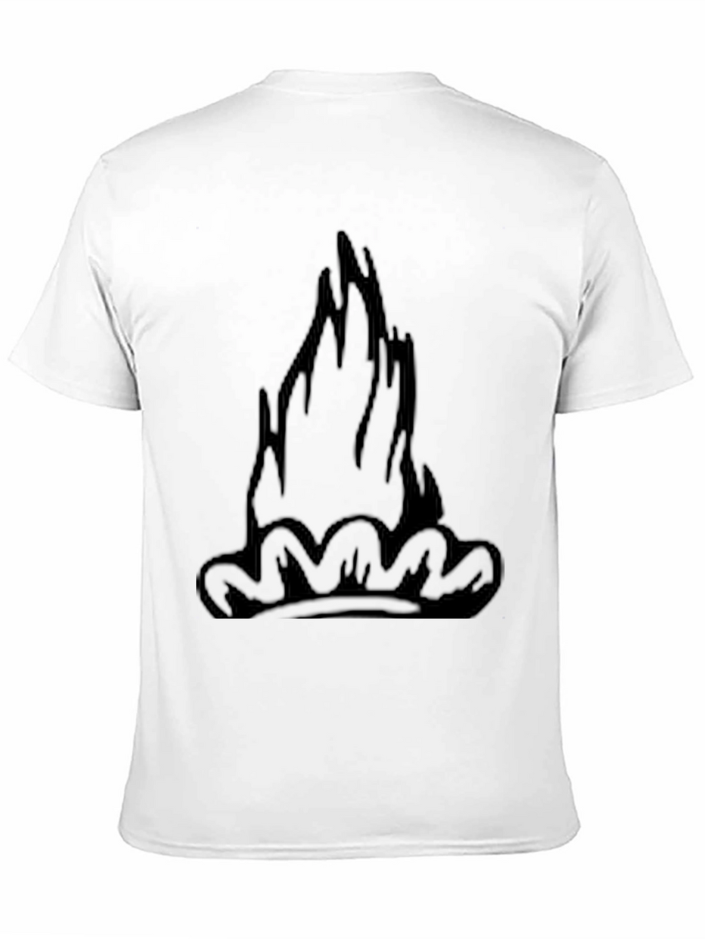 Black Tee with Graphic Flame Design