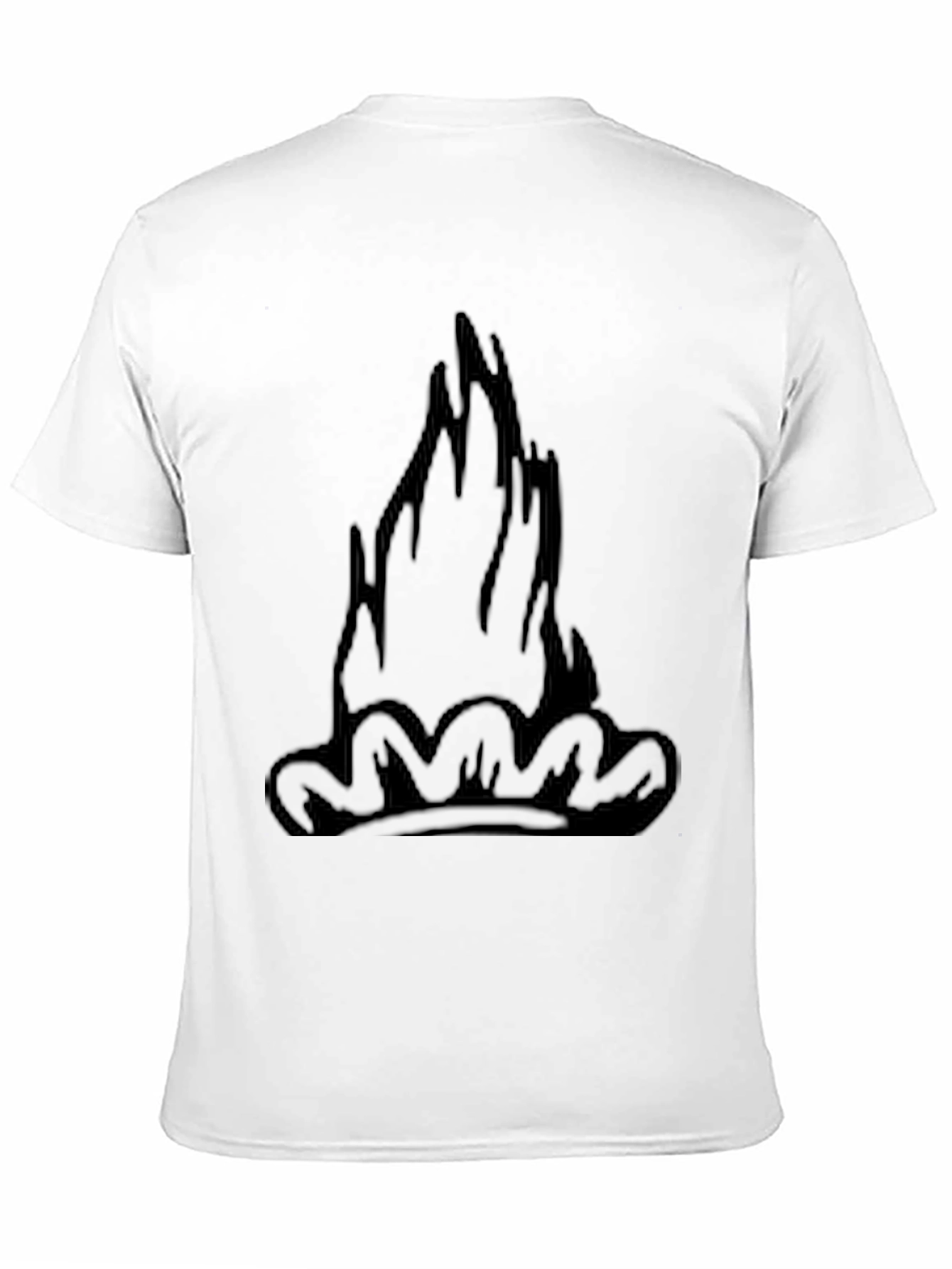 Black Tee with Graphic Flame Design