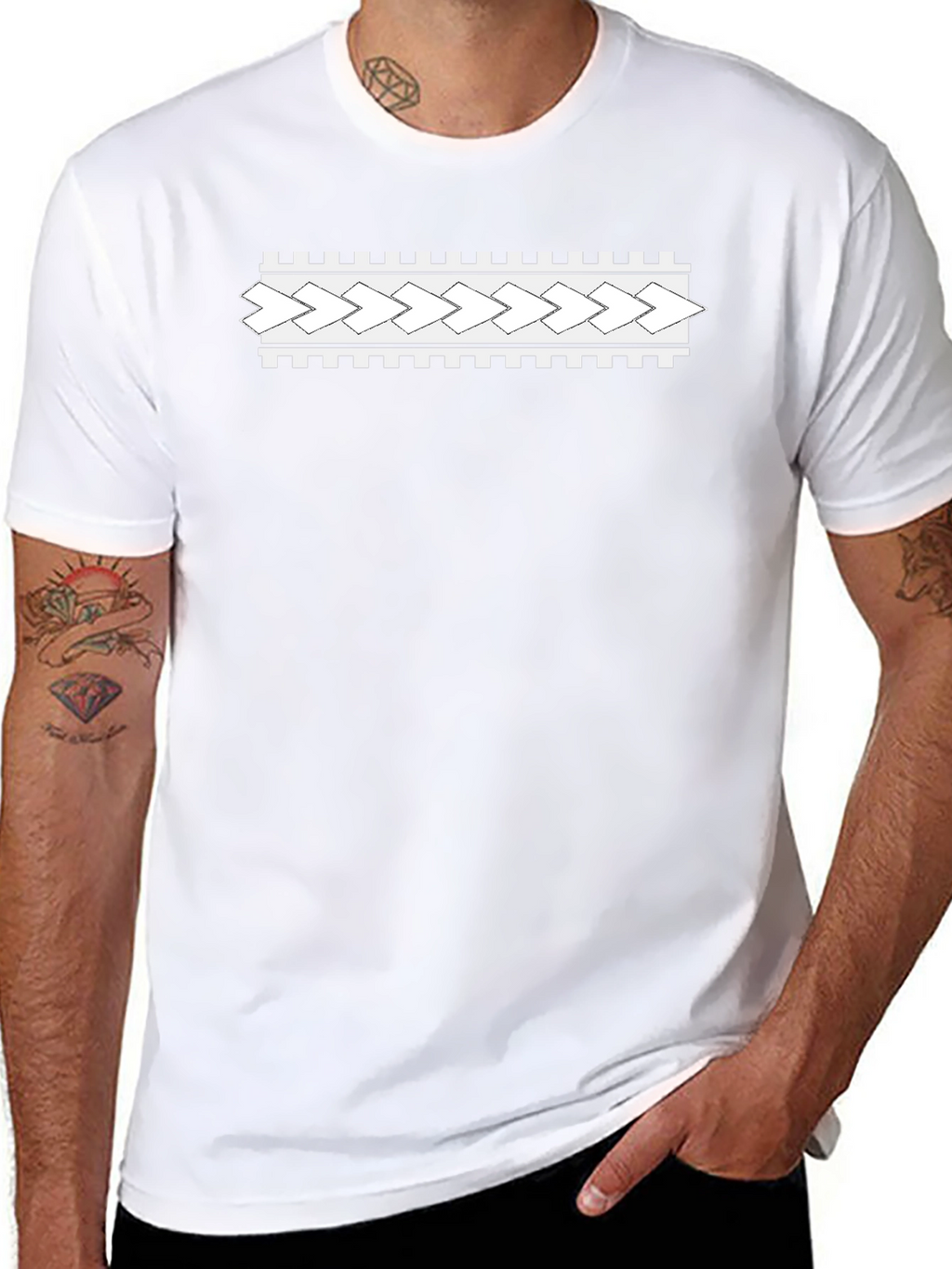 Modern Patterned Black T-Shirt
