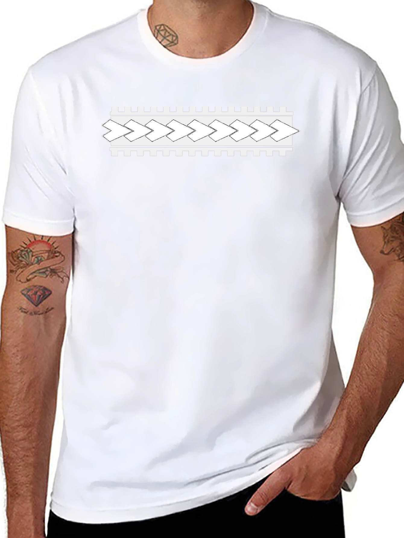 Modern Patterned Black T-Shirt