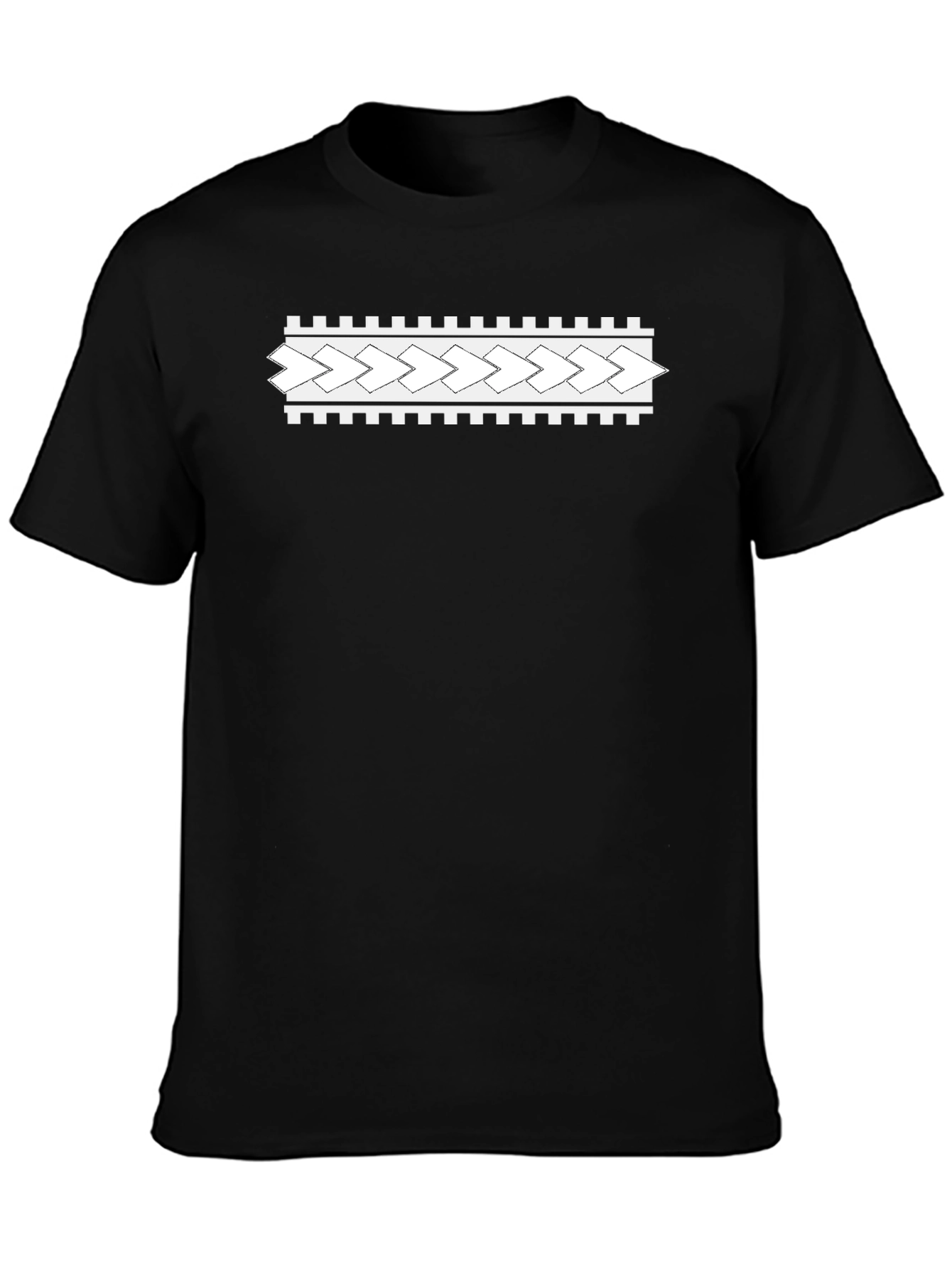 Modern Patterned Black T-Shirt