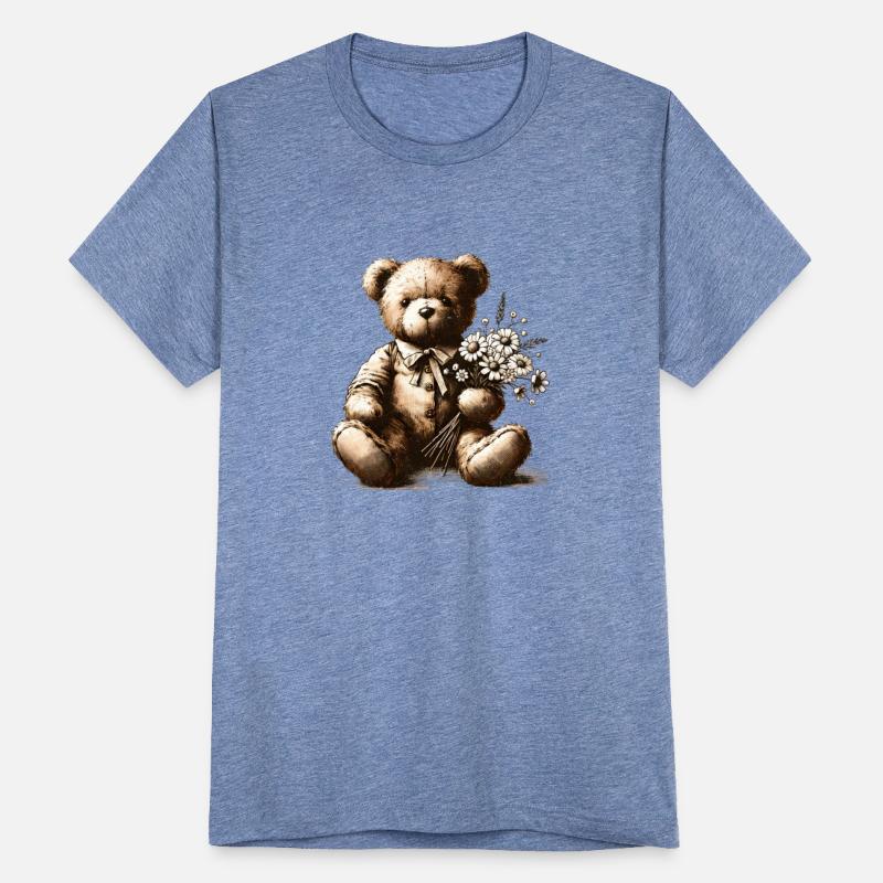 Vintage teddy with flowers: a touch of nostalgia