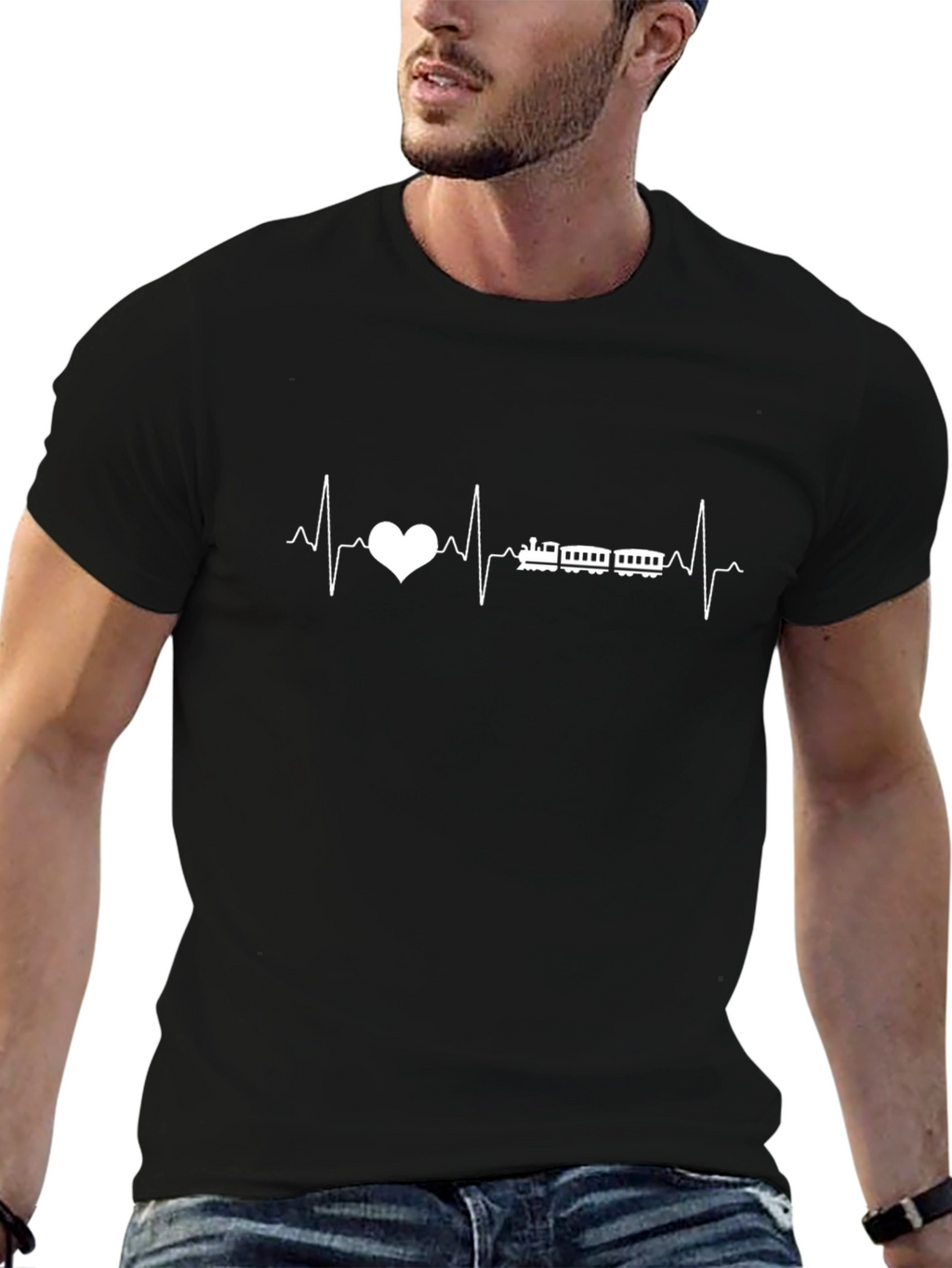 Train Heartbeat T-Shirt - Black