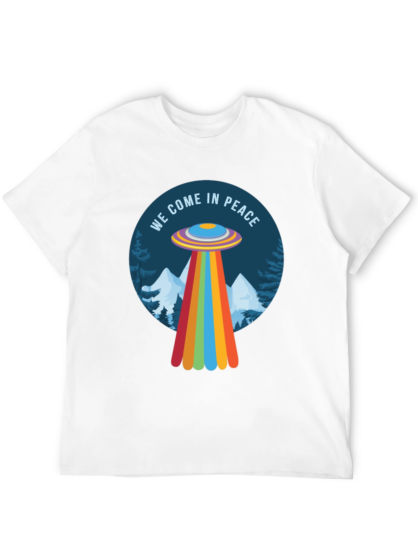 We Come In Peace UFO Graphic Tee