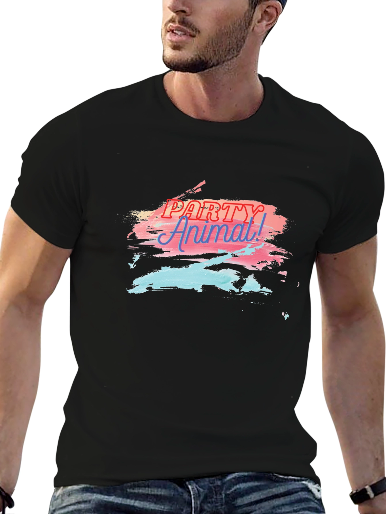 Party Animal Graphic Black T-Shirt