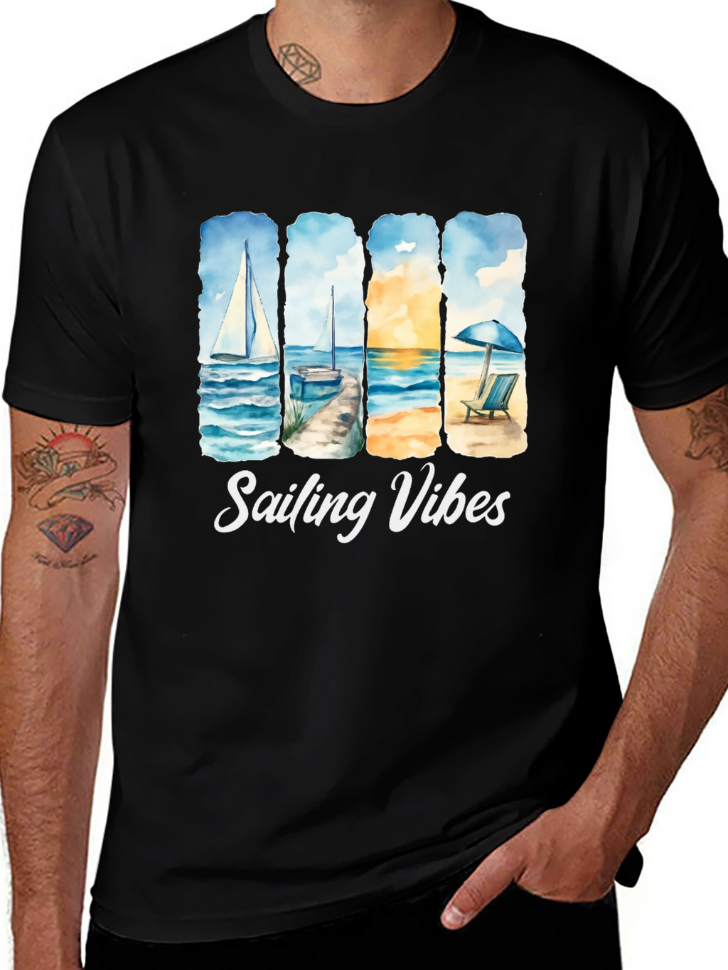 Sailing Vibes T-Shirt - Beach & Ocean Design