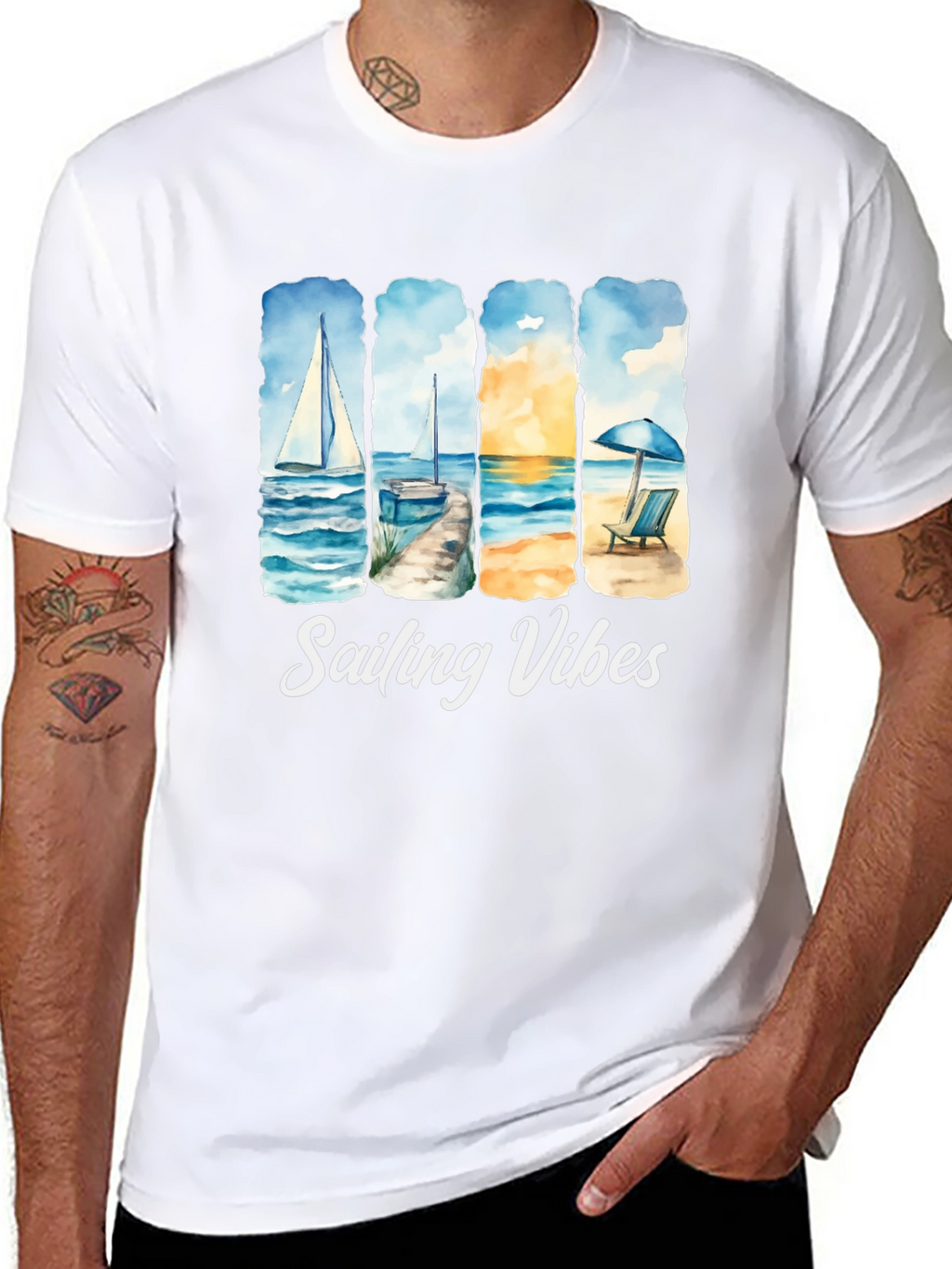 Sailing Vibes T-Shirt - Beach & Ocean Design