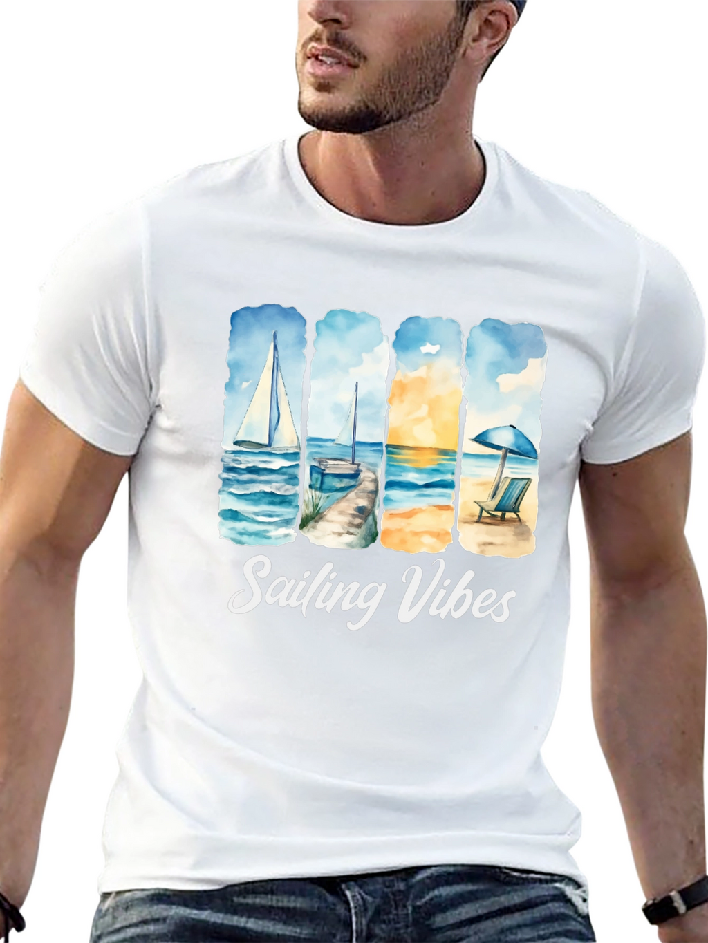 Sailing Vibes T-Shirt - Beach & Ocean Design