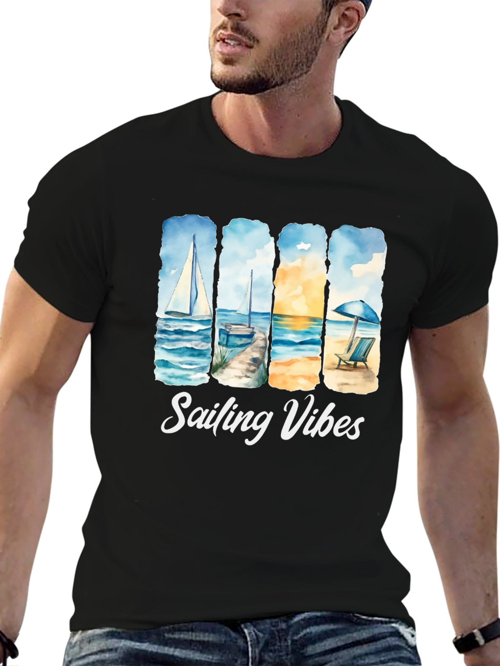 Sailing Vibes T-Shirt - Beach & Ocean Design