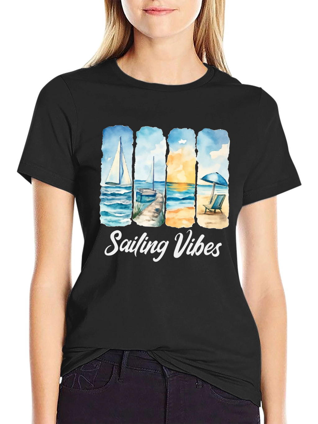 Sailing Vibes T-Shirt - Beach & Ocean Design