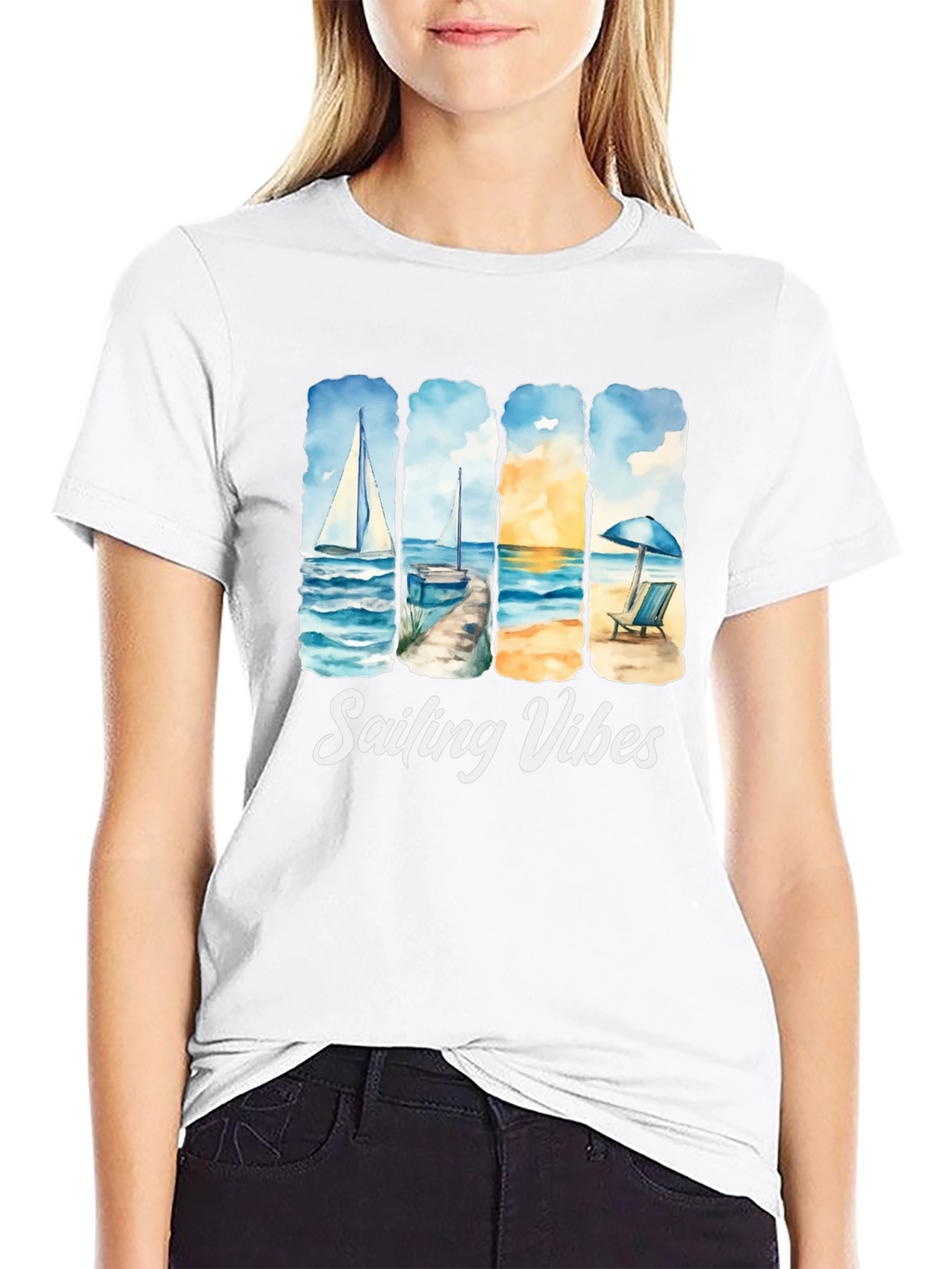 Sailing Vibes T-Shirt - Beach & Ocean Design