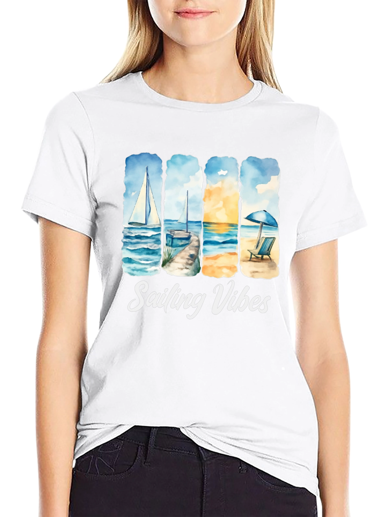 Sailing Vibes T-Shirt - Beach & Ocean Design