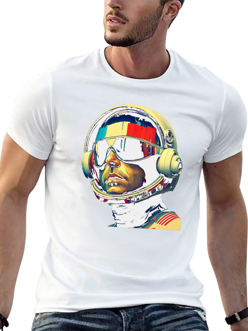 Astronaut Graphic Print T-Shirt - Modern Style