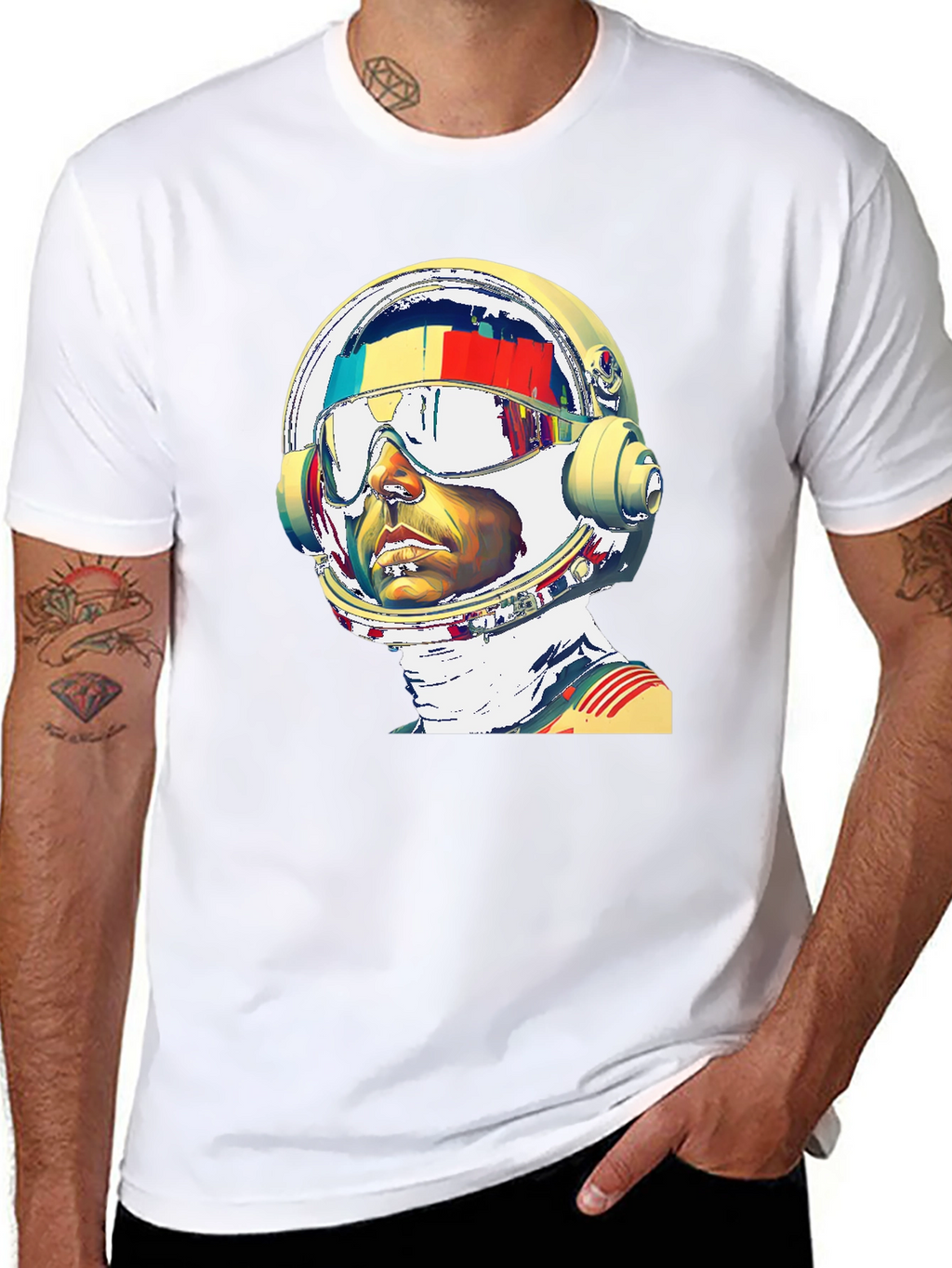 Astronaut Graphic Print T-Shirt - Modern Style