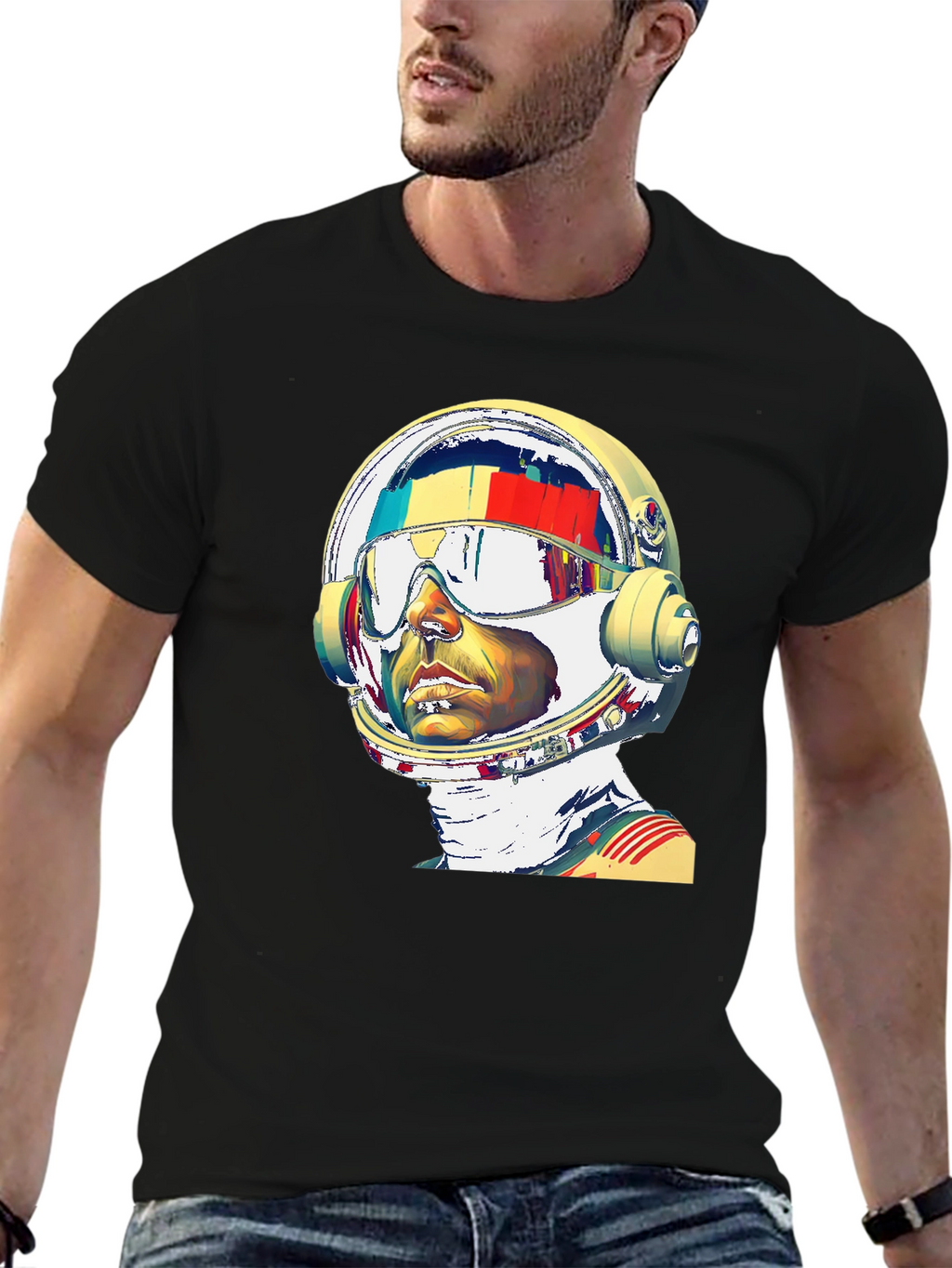 Astronaut Graphic Print T-Shirt - Modern Style