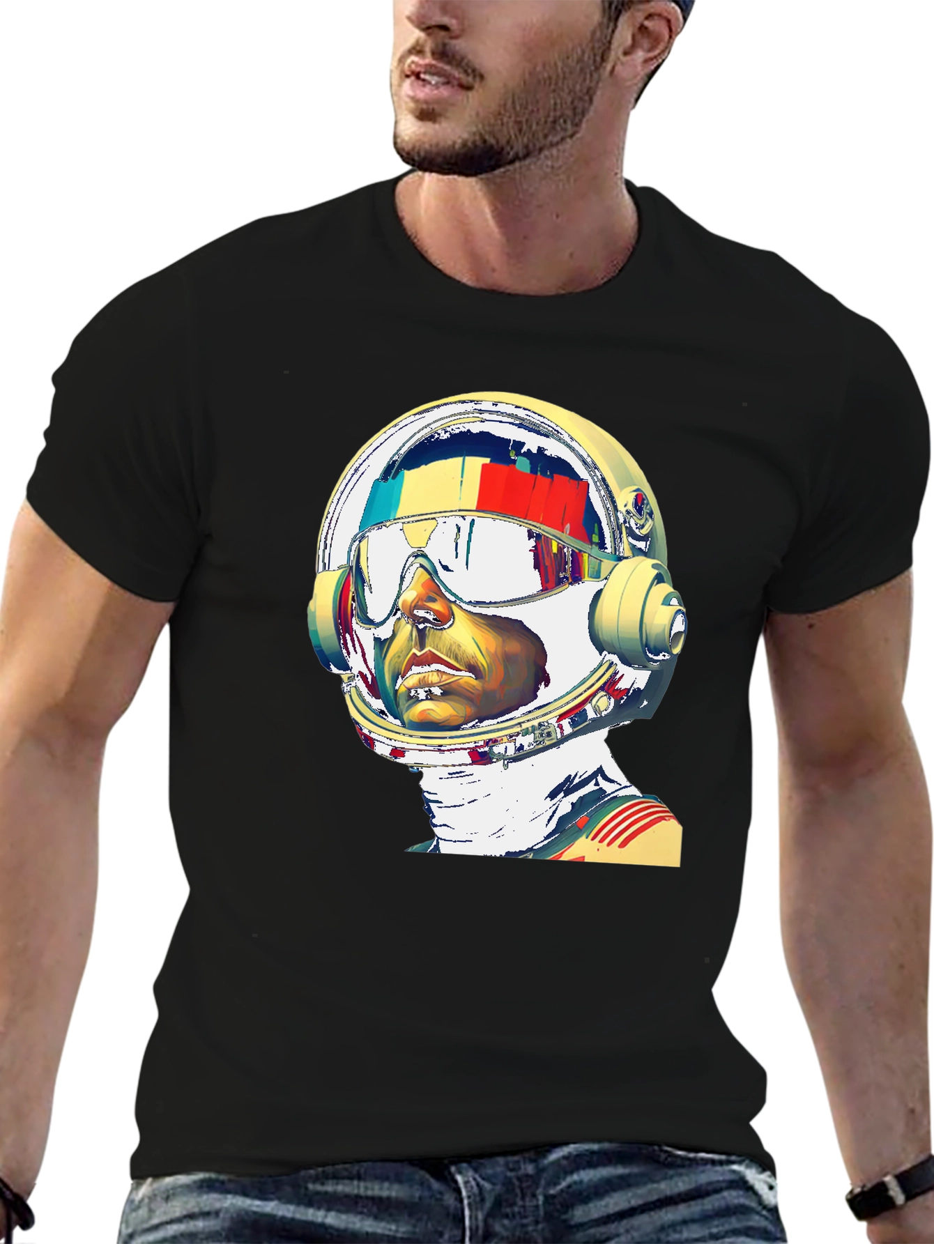 Astronaut Graphic Print T-Shirt - Modern Style