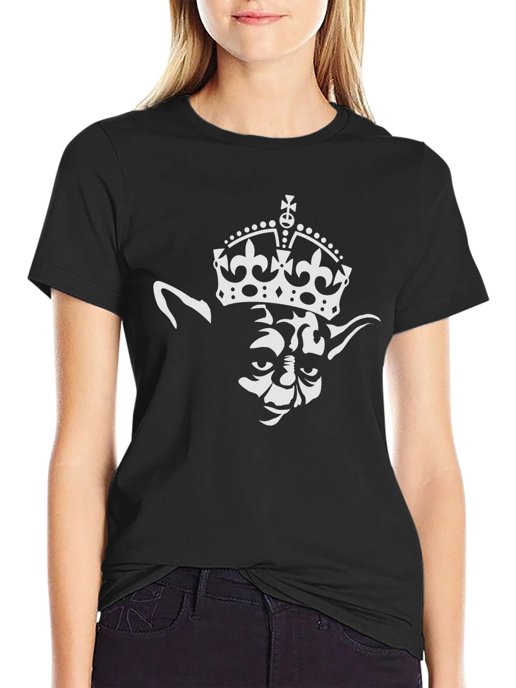 Yoda King Graphic T-Shirt - Black