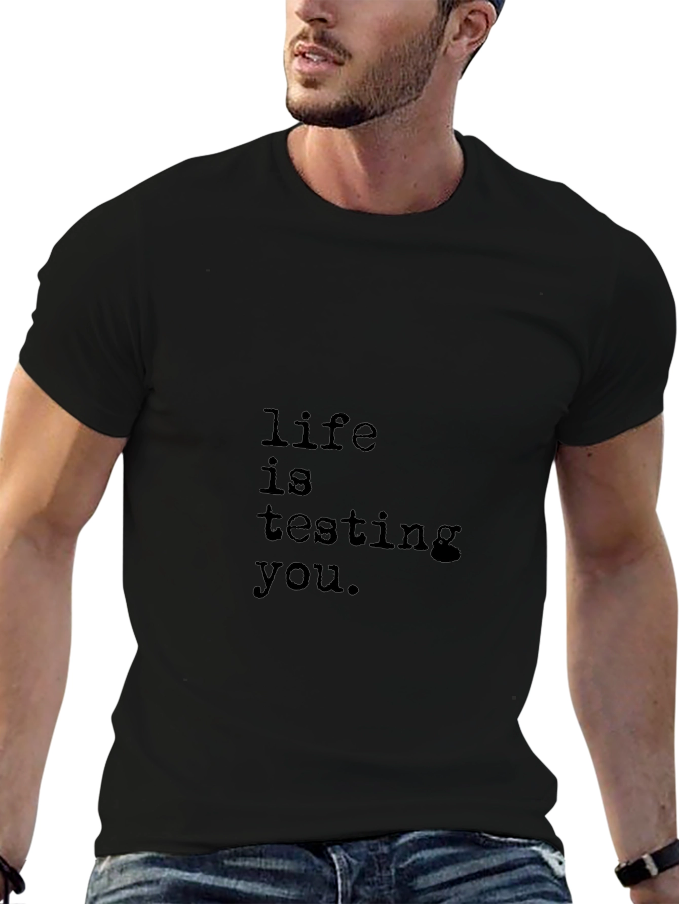 Life is Testing You Black Graphic Tee