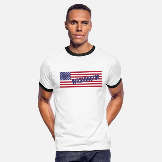 Washington DC State in American Flag