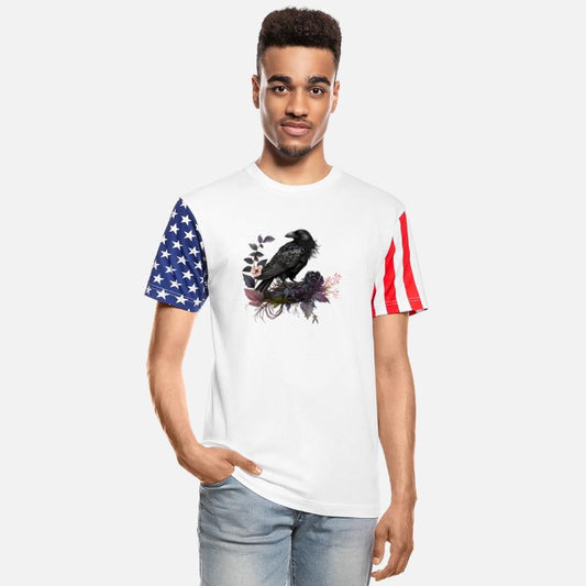 Watercolor Black Raven With Flowers Design 2