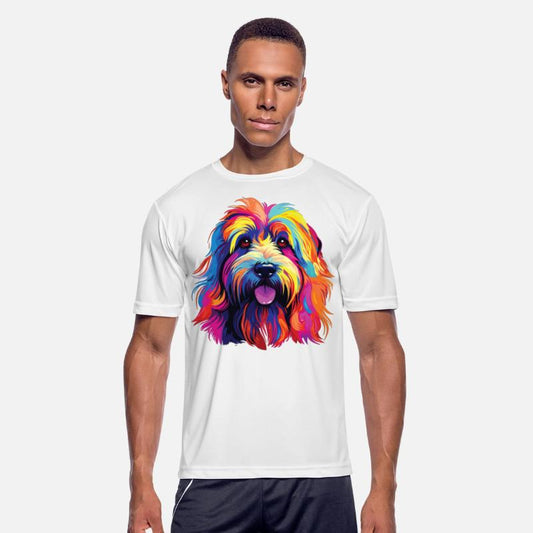 Watercolor Colorful Bearded Collie