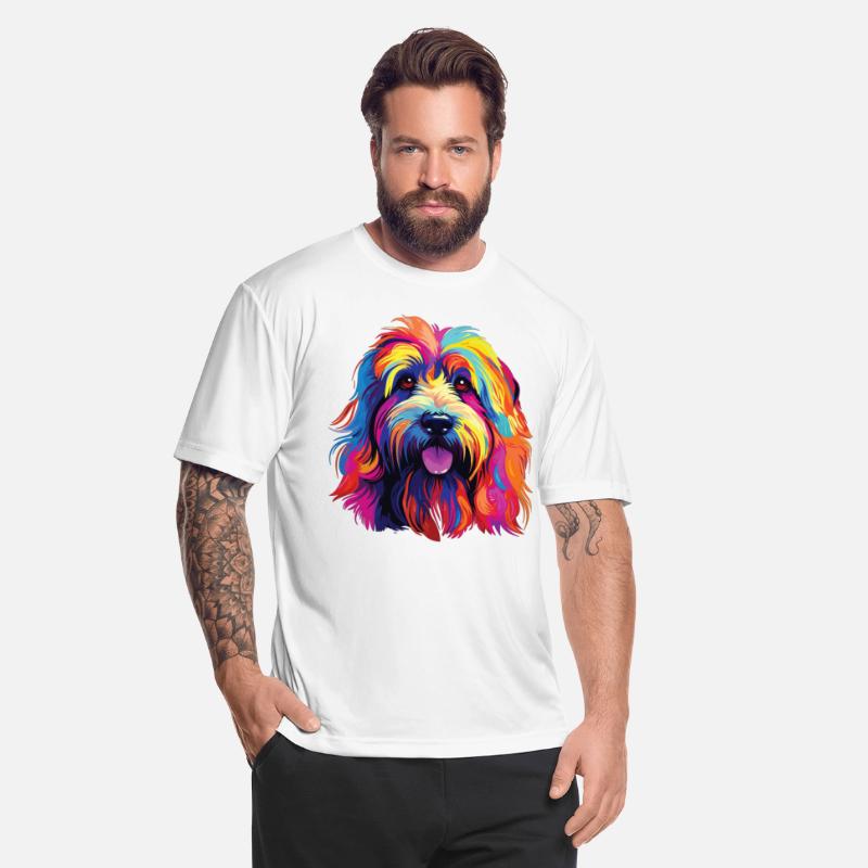 Watercolor Colorful Bearded Collie