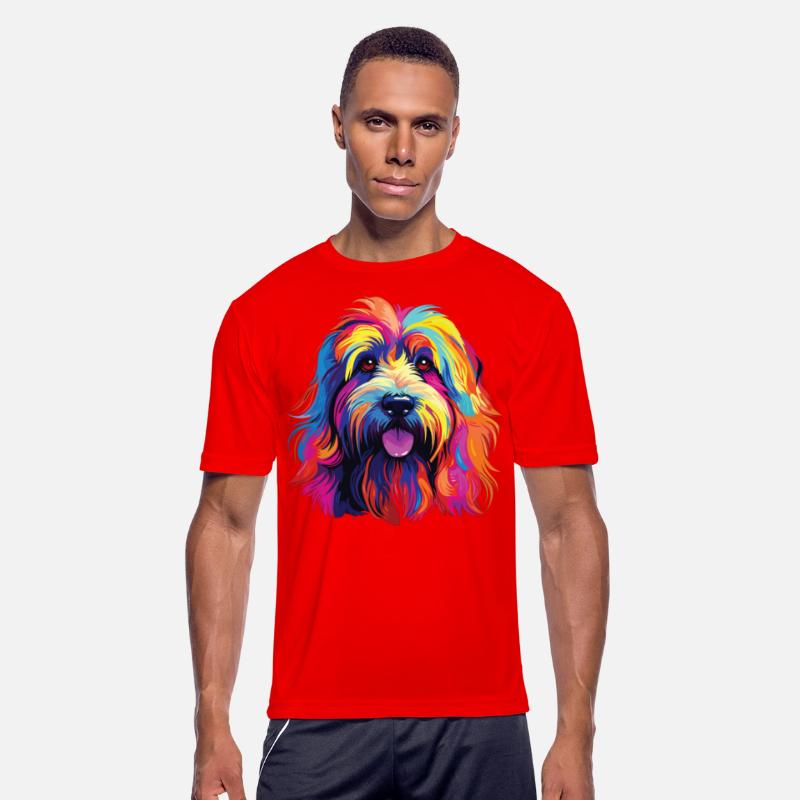 Watercolor Colorful Bearded Collie