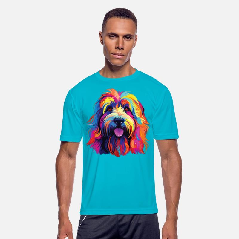 Watercolor Colorful Bearded Collie