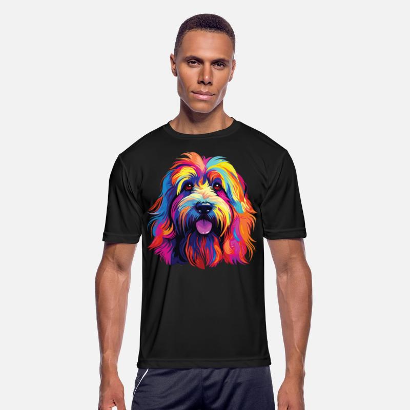 Watercolor Colorful Bearded Collie