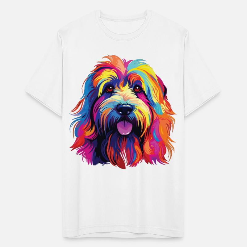 Watercolor Colorful Bearded Collie
