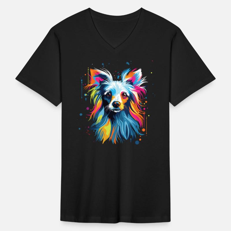 Watercolor Colorful Chinese Crested Dog