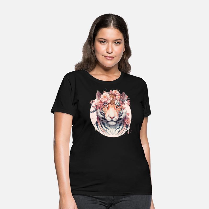 Watercolor Flower Tiger Chinese Zodiac Animal Sign