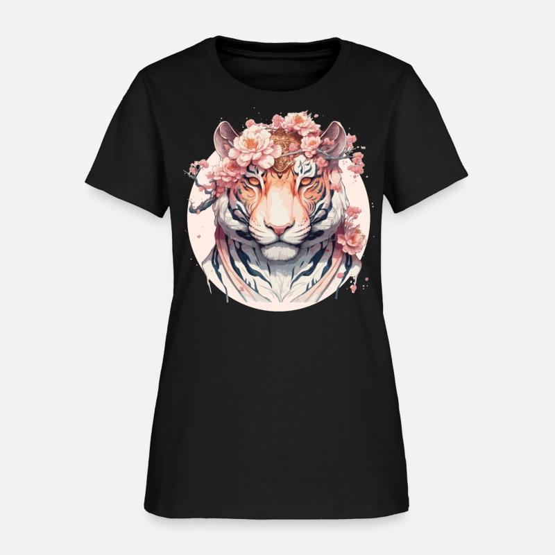 Watercolor Flower Tiger Chinese Zodiac Animal Sign