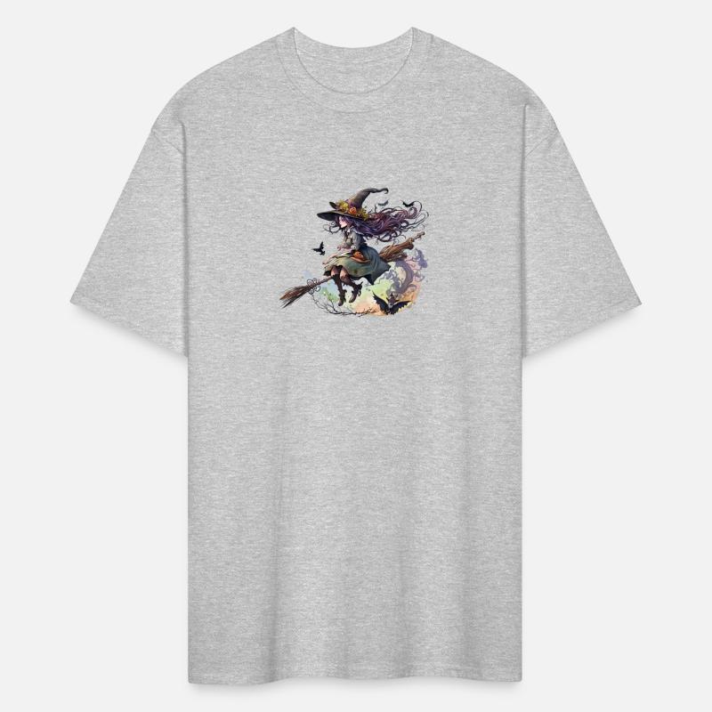 Watercolor Witch Riding Broom Magic Esoteric