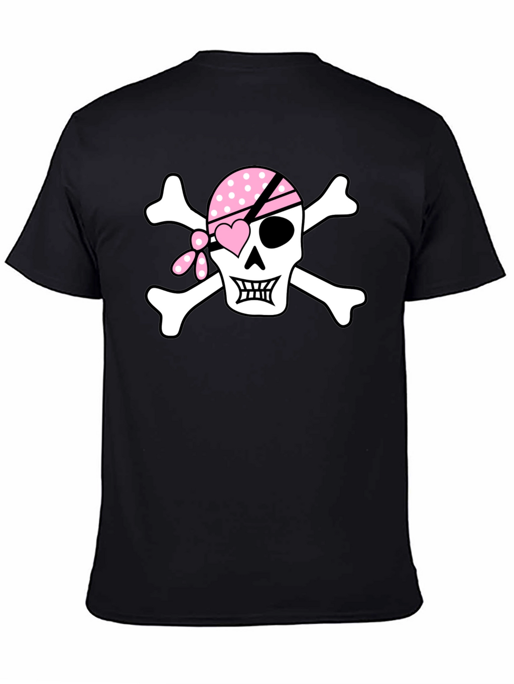 Pink Pirate Skull Graphic T-Shirt