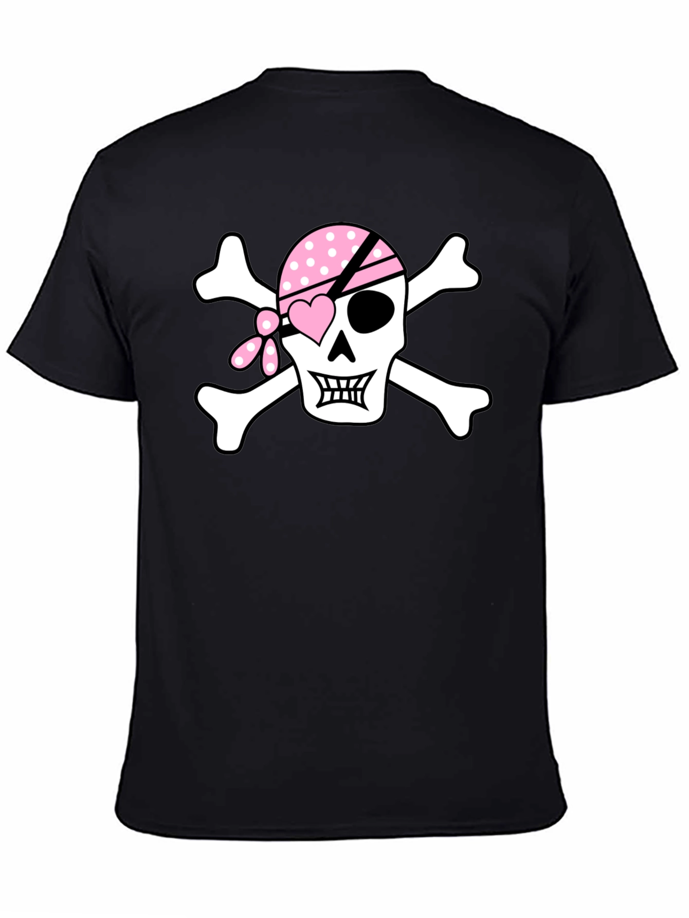 Pink Pirate Skull Graphic T-Shirt