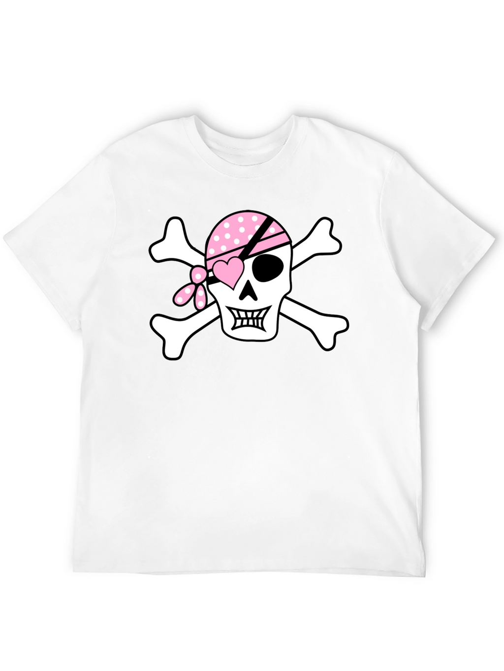 Pink Pirate Skull Graphic T-Shirt
