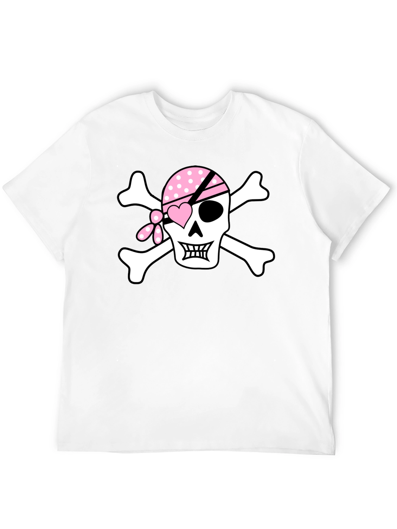 Pink Pirate Skull Graphic T-Shirt