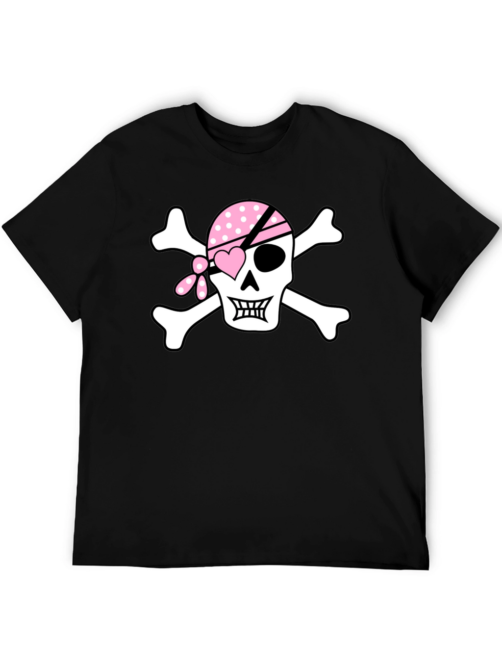 Pink Pirate Skull Graphic T-Shirt