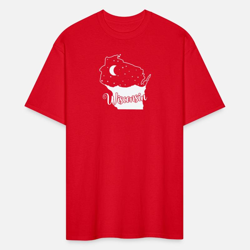 Wisconsin Skyline in Map Outline USA